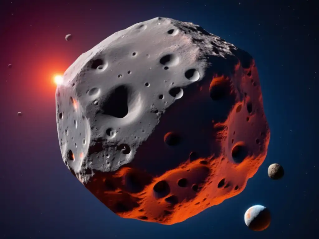 A breathtaking 3D model of 101955 Bennu, a fiery, spotted and ringed asteroid orbiting the Sun at 1