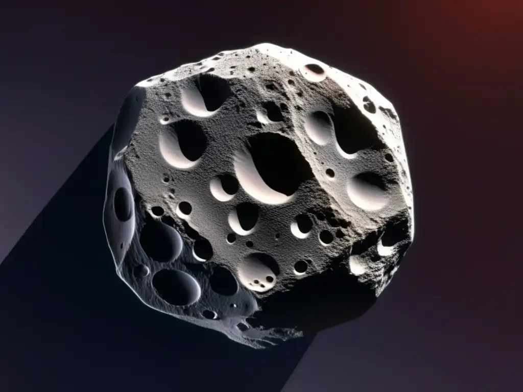 A stunning 8k resolution closeup of the 1993 HA2 asteroid reveals its irregular rocky surface, with highly detailed craters, ridges, and grooves