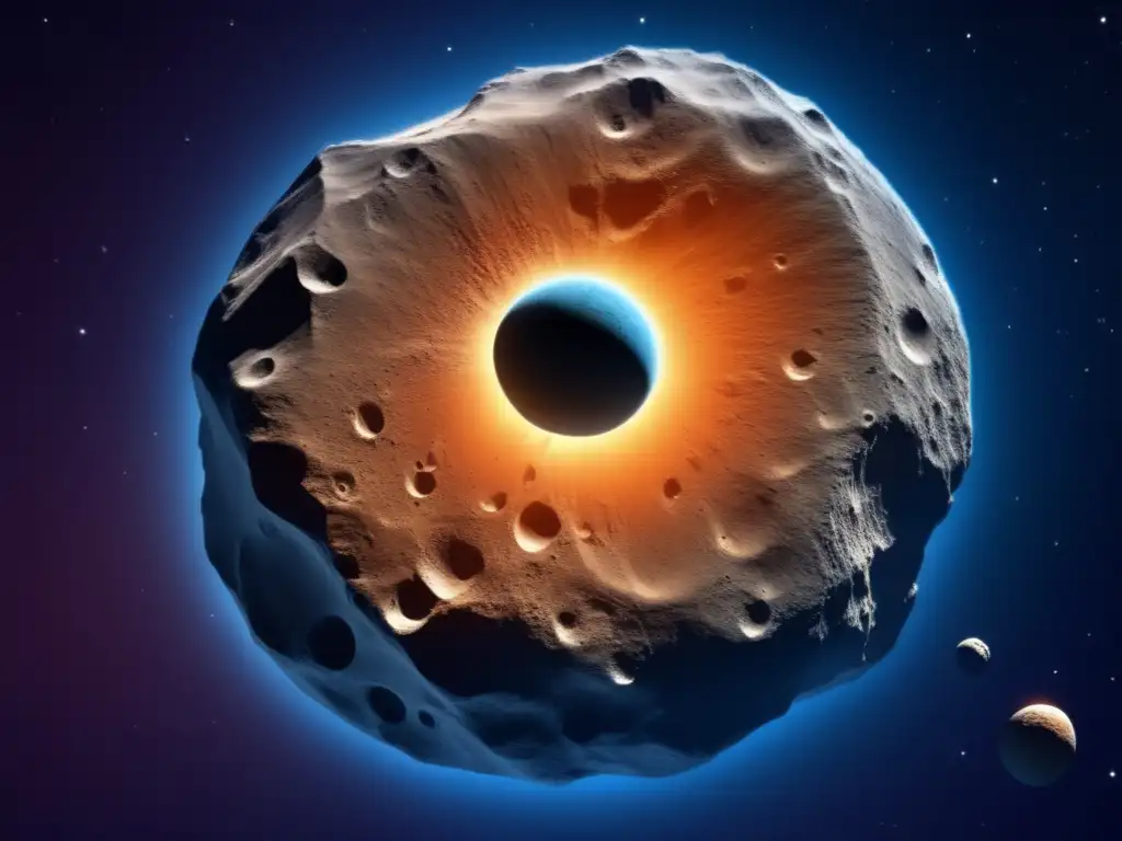 2010 TK7 comes into sharp focus, its craters and valleys visible in high resolution against a clear, starry backdrop