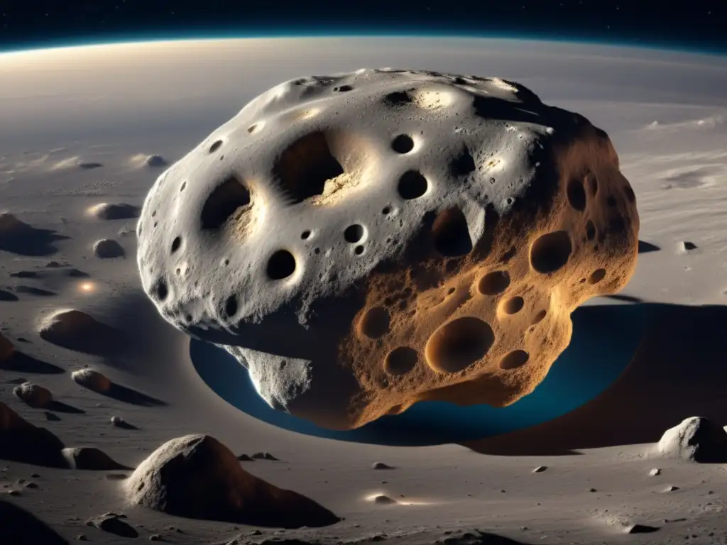 Glimmering in the deep abyss of space, this detailed photograph captures the intricate beauty of asteroid Aeneas