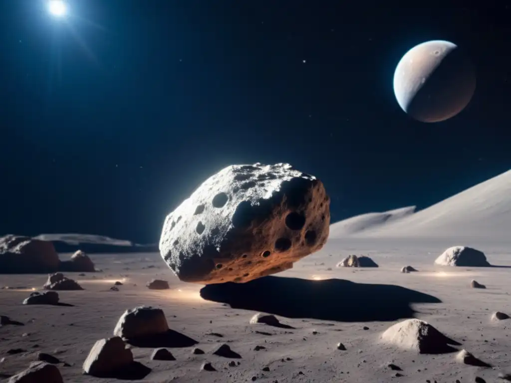 A vision of the solar system captured in stunning detail, the asteroid Aeneas explored by astronauts in a spaceship