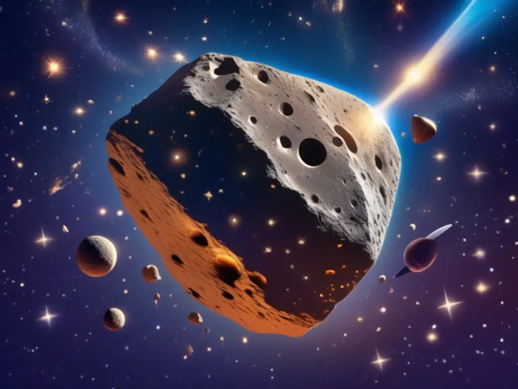 The lost asteroid, Albert, soars through space, surrounded by brilliant stars and galaxies