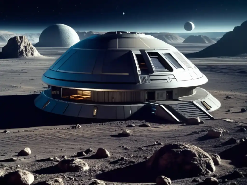 Illustrated from the hit sci-fi film 'Alien', this photograph captures the rugged exterior of a space habitation module transformed for human existence on a distant celestial body