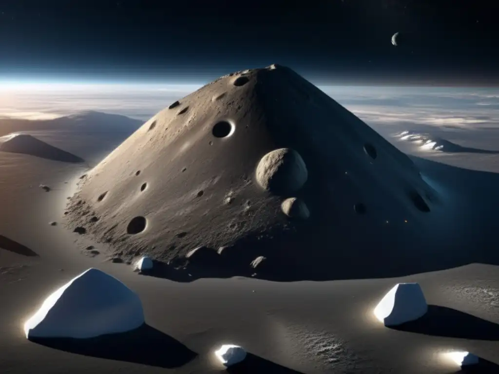 Behold the breathtaking splendor of Anchises, the ancient asteroid, viewed from above the North Pole