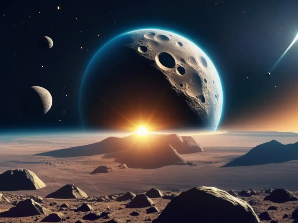 A photorealistic illustration of apophis, the size of a football stadium, careening towards our planet graces the Additional Resources section