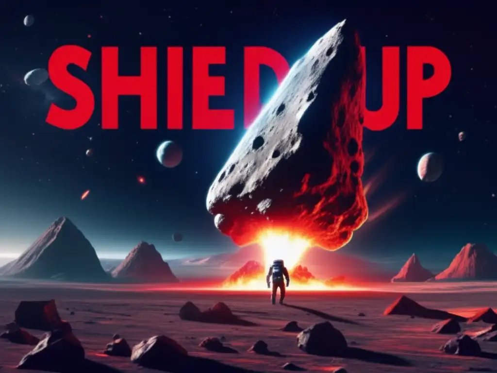 Asteroid Approaching Earth: Stark image of a massive asteroid with jagged tail, heading straight for impact