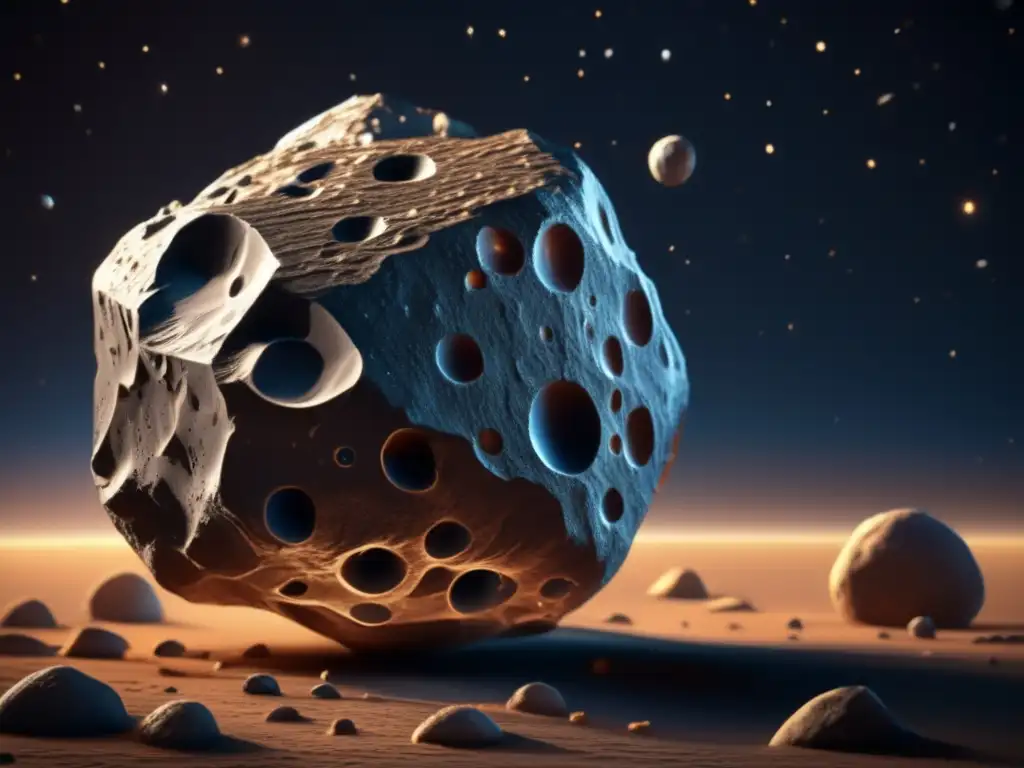 expressionless, desperately clinging to the rusty surface of a lonesome asteroid, seeking secrets of its formation