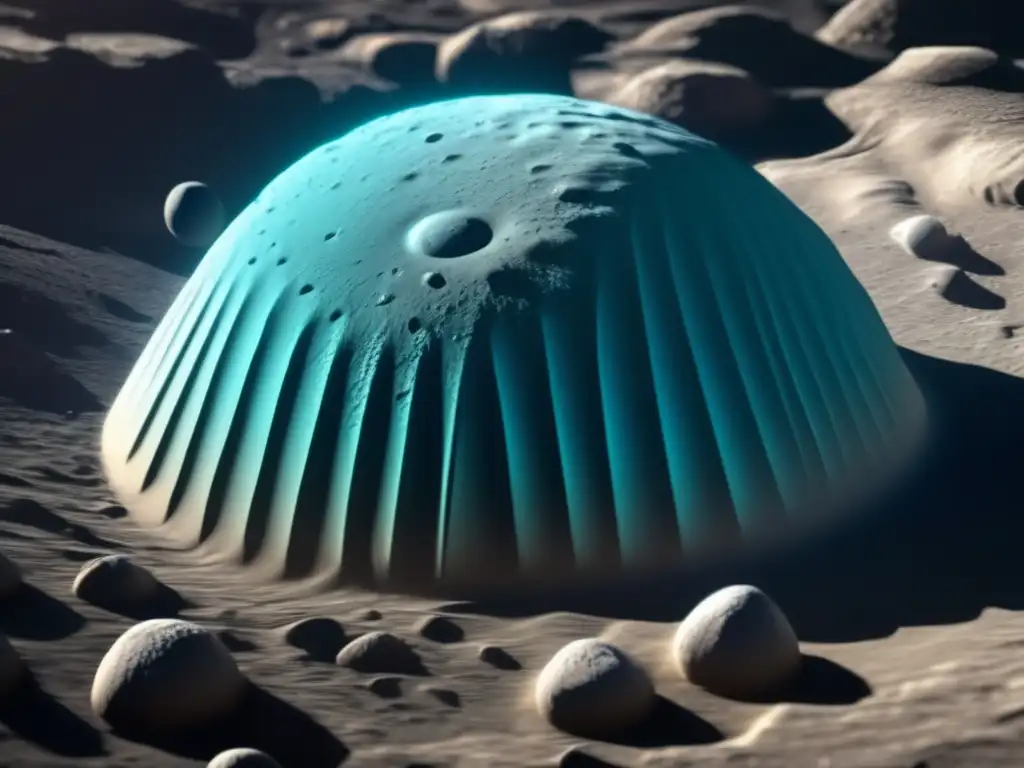 A stunning closeup of asteroid Amphitrite, showcasing its rocky exterior with long ridges and intricate surface details