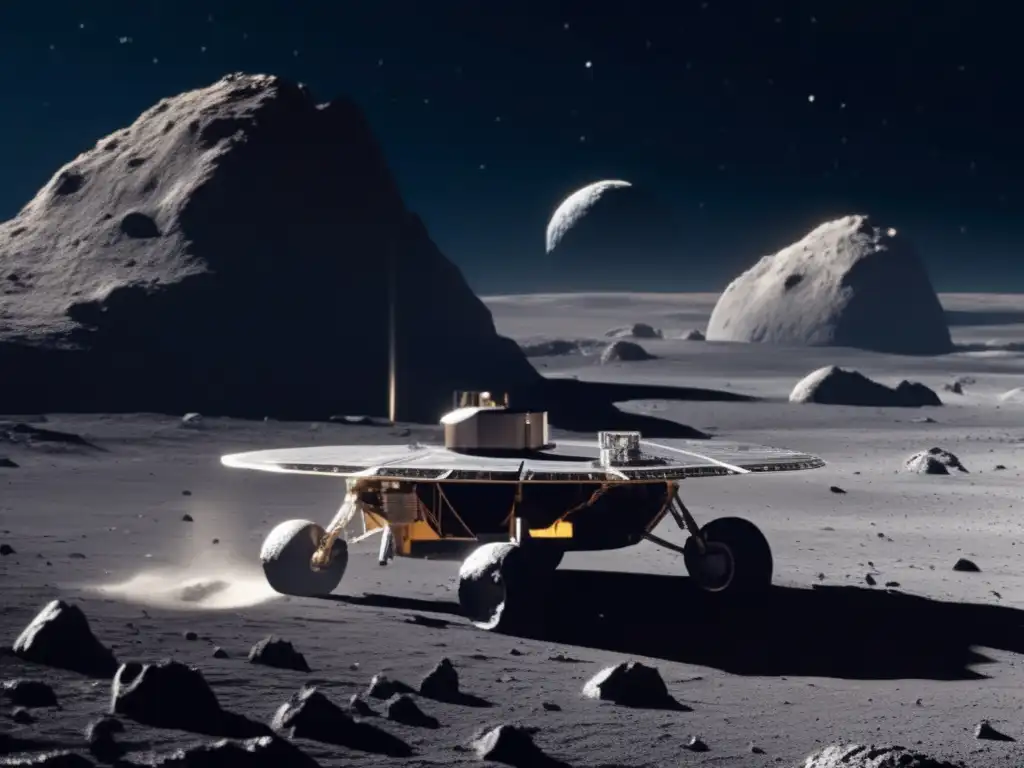 Dash: A breathtaking photo of a spacecraft safely landing on the rugged surface of asteroid Anchises