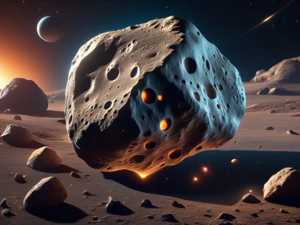 Photorealistic upclose, Asteroid Anchises detailed, intricate high-resolution surface craters rocks visible