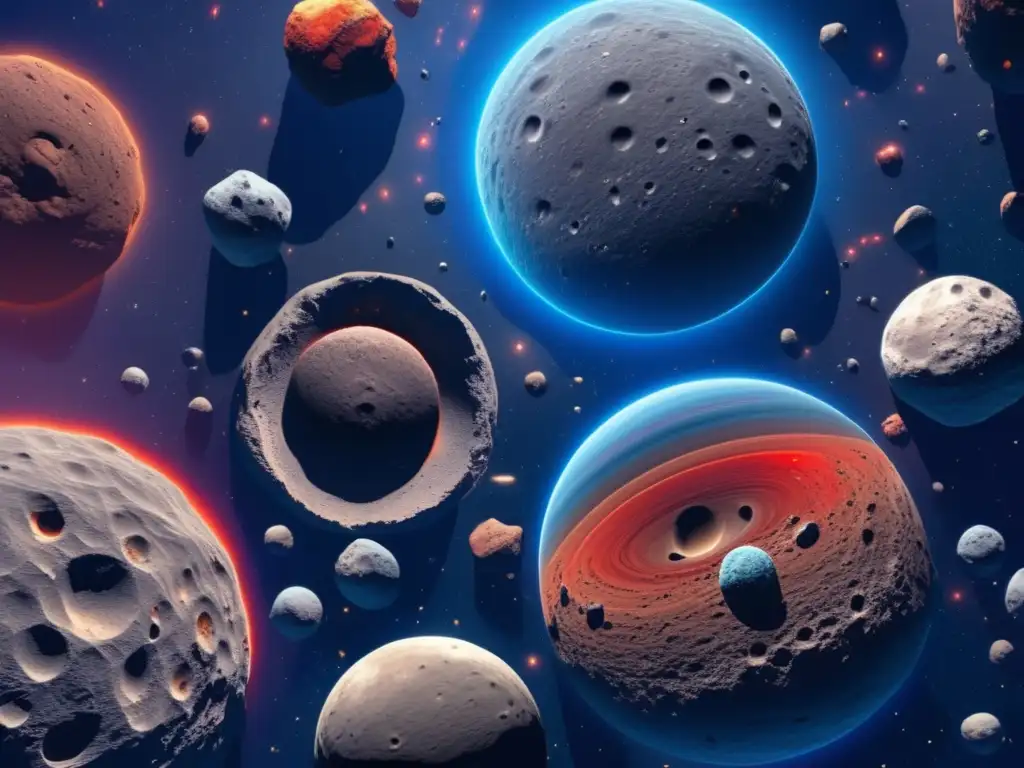 An stunning 8k resolution image of the asteroid belt viewed from above, showcasing its intricate red, blue, and white stripes, as well as the stark blackness of the surrounding space
