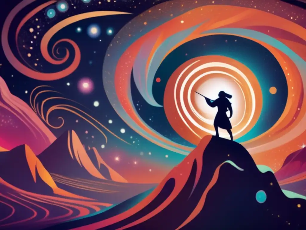 A Wondrous Celestial Encounter: An exquisite cave painting captures the desolation of a shimmering asteroid, surrounded by intricate lines and swirls