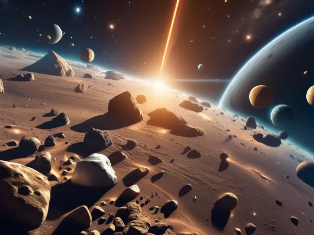 A captivating image of the asteroid belt, where celestial steeds mirrored in asteroids ride through the cosmos, embodies the legendary tales of gods