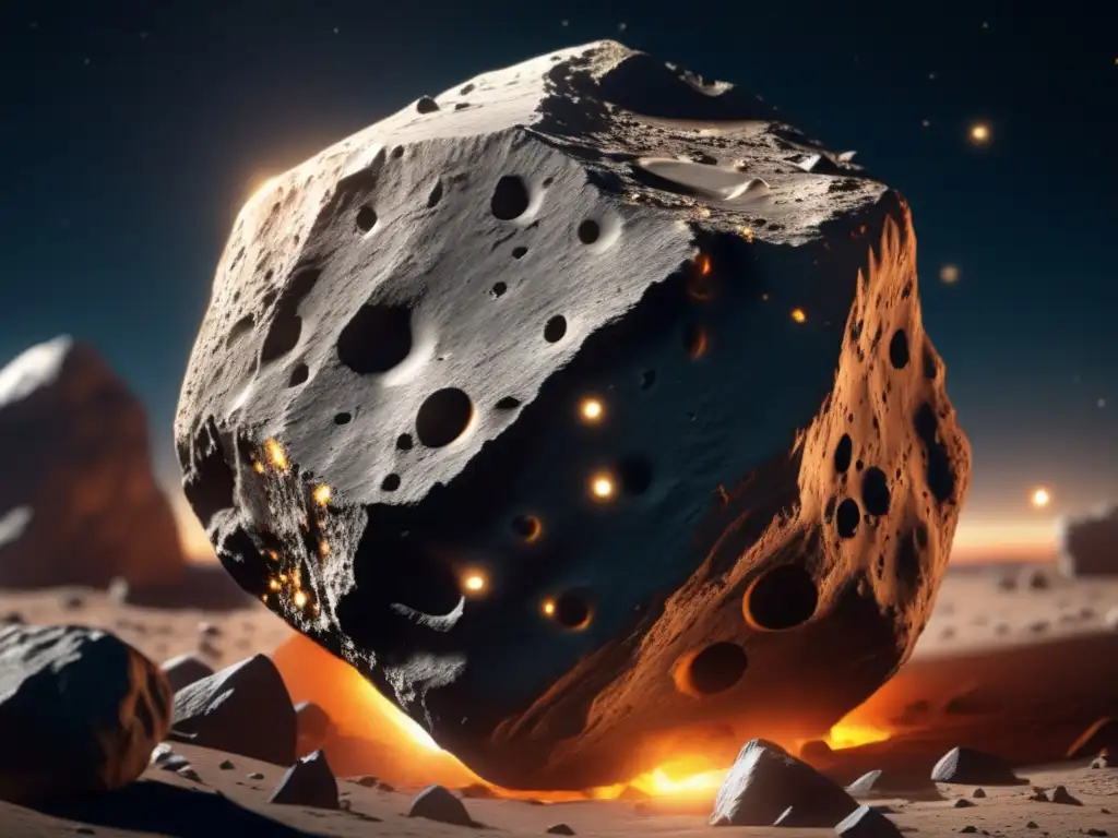 Terrain craters dominate tormenting asteroid's jagged edges, casting awe-inspiring shadows