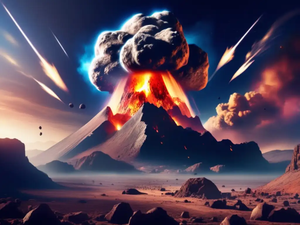 A terrifying image of an asteroid impact on Earth showcases the catastrophic effects of such an event