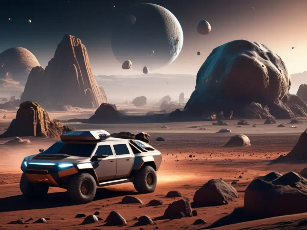 Asteroid Colony: Cutting-Edge Technology Amidst Desolate Beauty An intricate asteroid