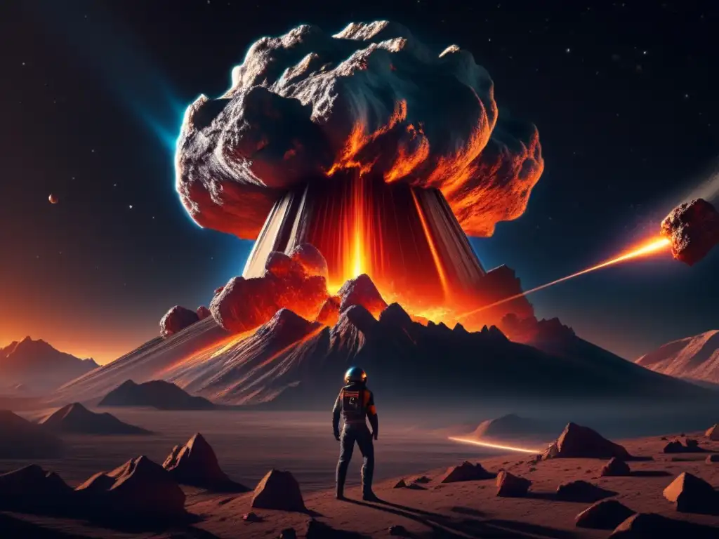 A photorealistic masterpiece captures the sheer power of a massive asteroid streaking through the dark expanse of space