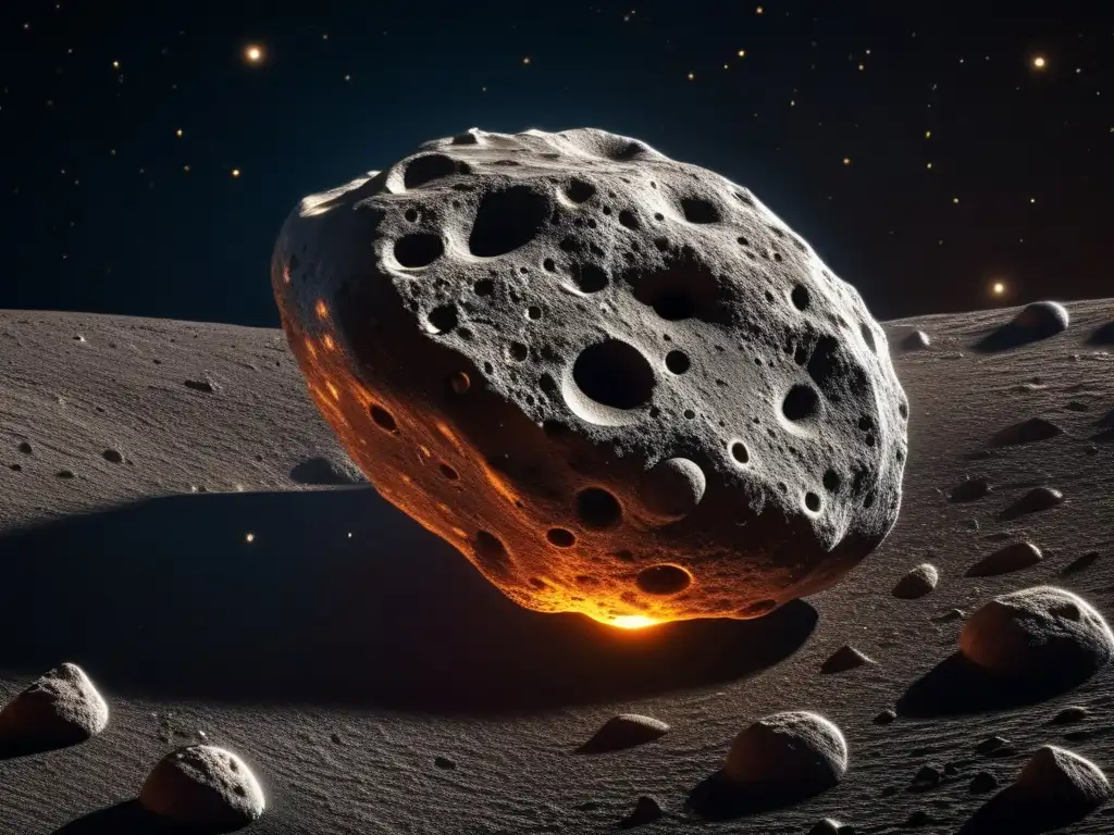 An ethereal closeup of a celestial wonder ablaze with the shimmering intensity of light, emerald asteroid craters and features shaped monumental by millennia, placed against a canvas of midnight expanse, symbolizing the profound awe and mystery of the universe in Zulu mythology, an image rich with chromatic luster and grandeur