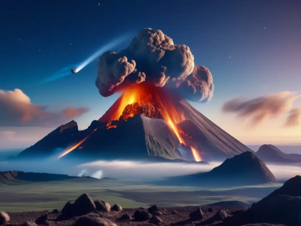 A stunning photograph captures the jagged edges of a massive asteroid streaking across the sky