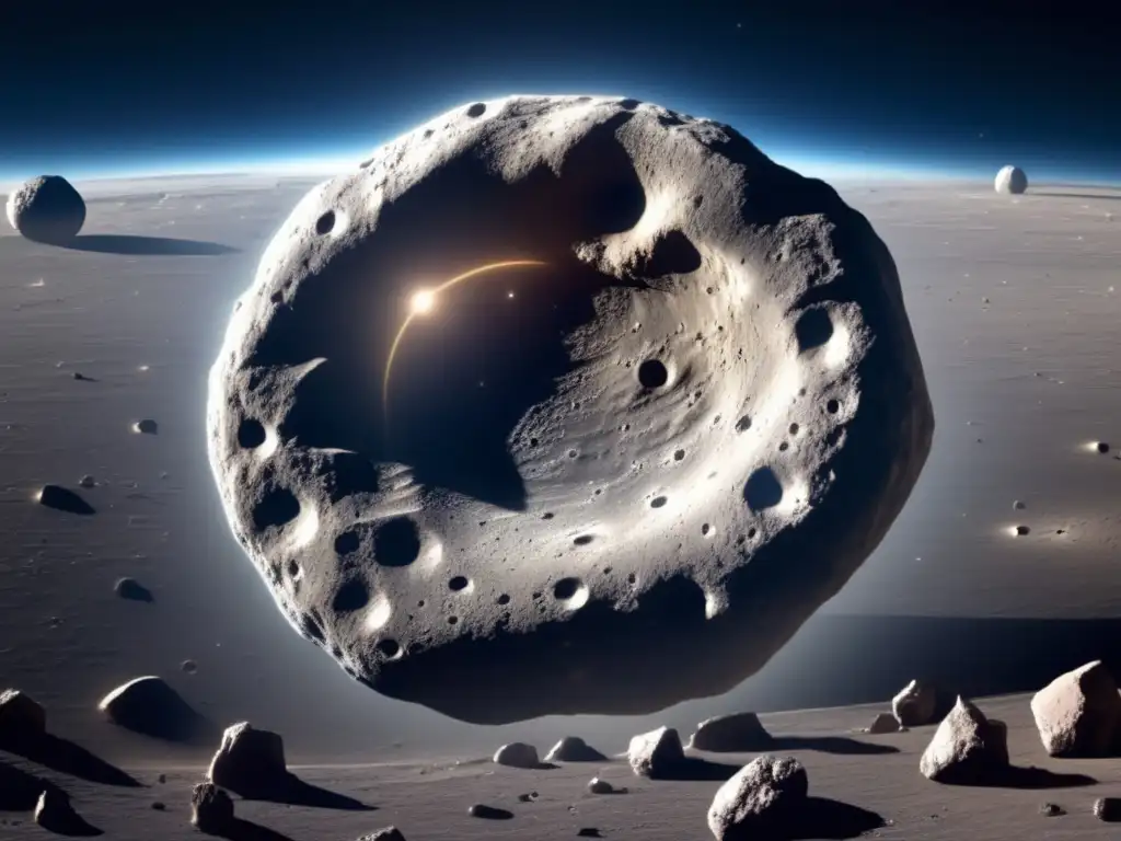 Dazzling Asteroid: A Cosmic Wonder Exposed A mesmerizing photograph of a meteor captures your attention with its intricate surface patterns, deep craters, and glistening reflections