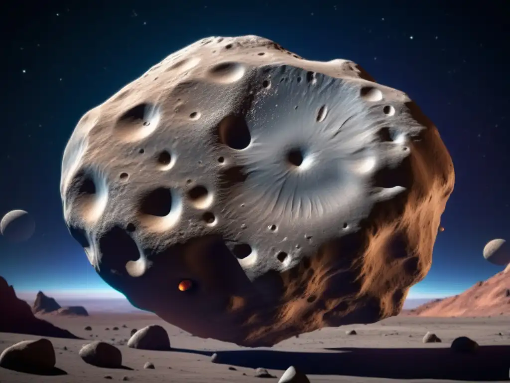 Thetis: A photorealistic, high-resolution close-up of the jagged asteroid, revealing intricate patterns and features through multiple satellite images