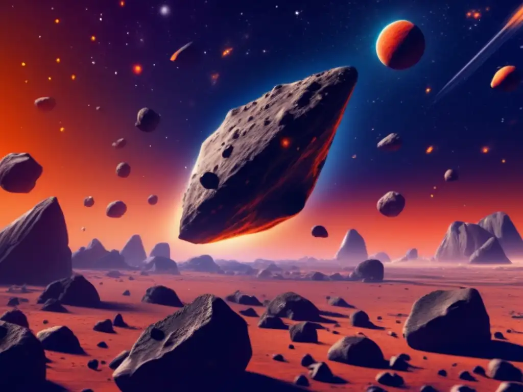 As a grand view of the cosmos, this photorealistic image of an asteroid field takes our breath away