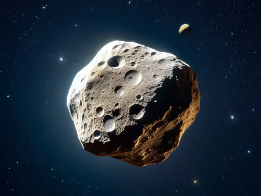 A mesmerizing celestial body in space, with a fresh coat of ice on its surface, illuminated by a soft lighting and captured in utmost detail