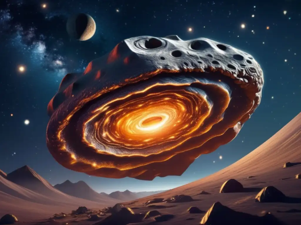 A celestial behemoth looms in the cosmos, its surface sharp and serpentine, illuminated by stars above