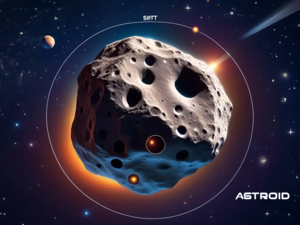This close-up shot of an asteroid radiates mystery and intrigue, with its name and classification Artemis encoded in the label