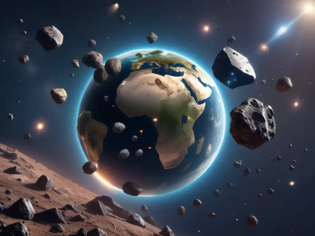 A breathtaking aerial view of Earth, exposed by an eerie transparent layer of mining asteroids