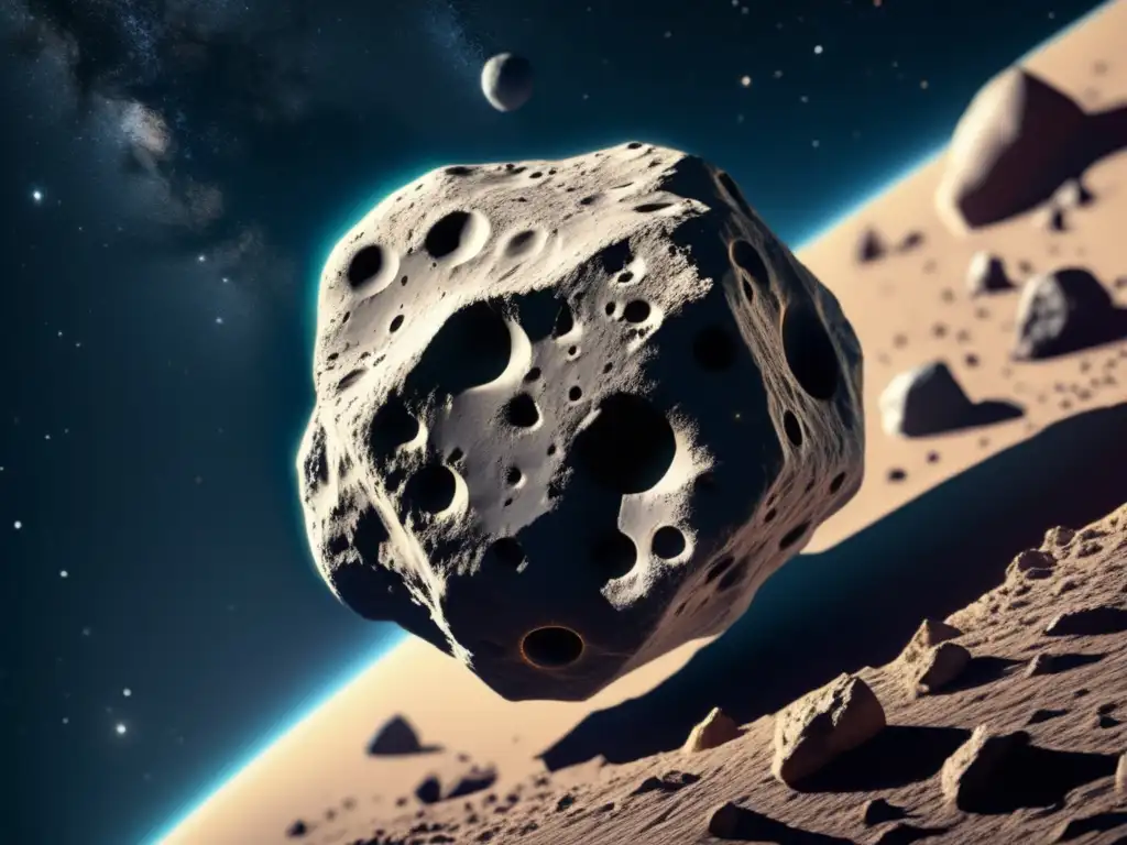 Explore the vast cosmos with this stunning photograph of Asteroid Lycaon, captured from a low orbit