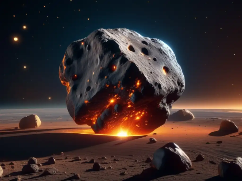 Discover the mesmerizing detail and beauty of this stunning 8k photorealistic image of an asteroid with YORP Effect