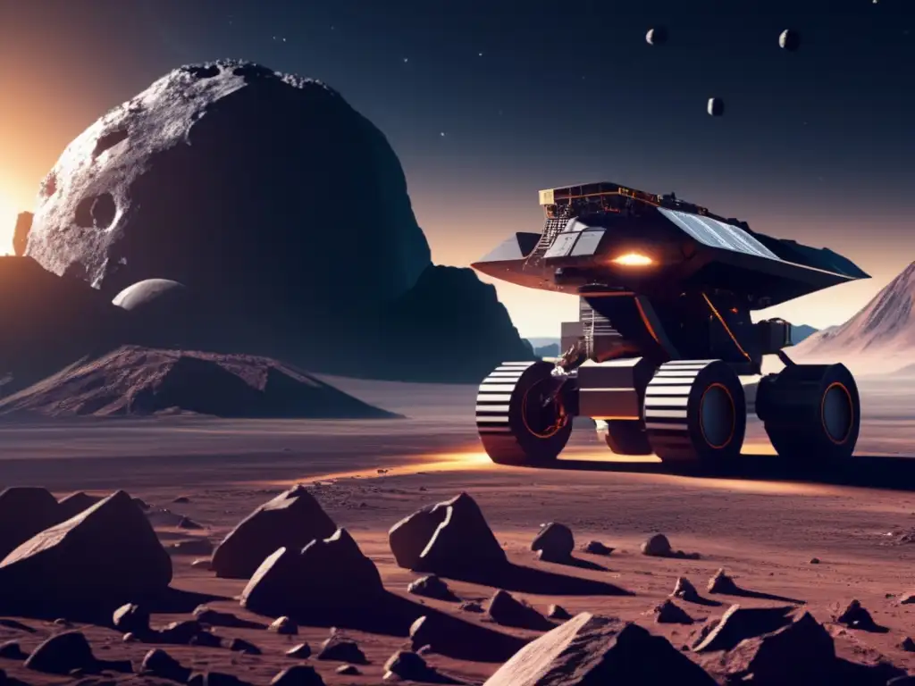 Out of this world: A breathtaking photorealistic image of asteroid mining equipment and a distant asteroid in the background