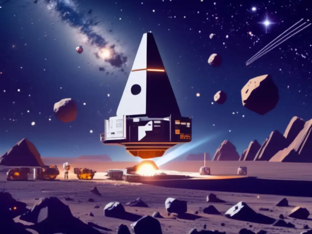Watch as an asteroid mining operation unfolds in this breathtaking photorealistic view