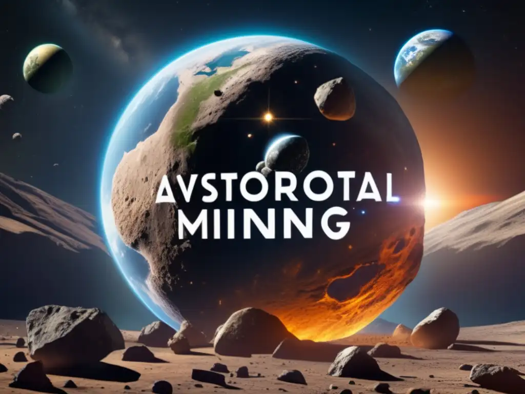 A photorealistic image of a gigantic asteroid, Environmental Protection Agency logo in the middle, and Earth in the background