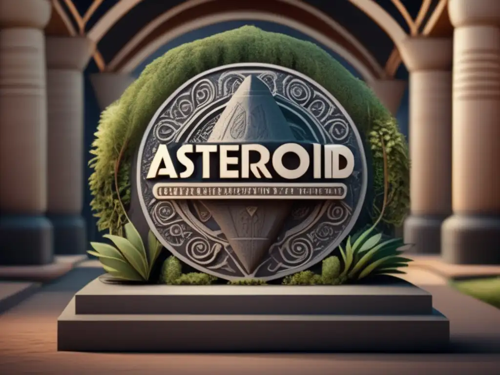 As the name on the ceremonial slab tells us, this stone effigy stands tall as a dedication to an asteroid