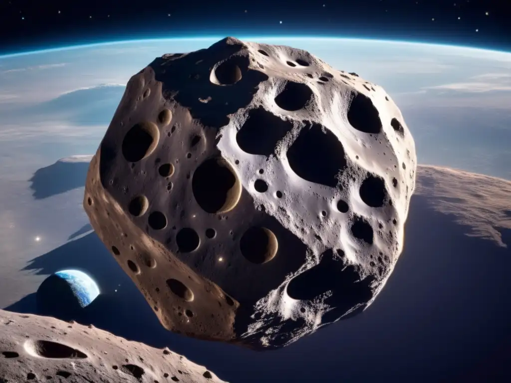 Dash-A stunning asteroid photographed by Earth reveals its craters, ridges, and unique surface features illuminated by sunlight, casting shadows that accentuate its distinct texture