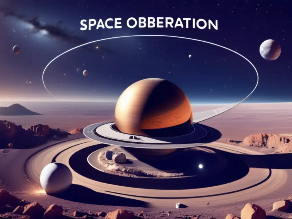 Captivating photorealistic image of a space observation platform, focused on observing the majestic cosmos with a magnifying lens