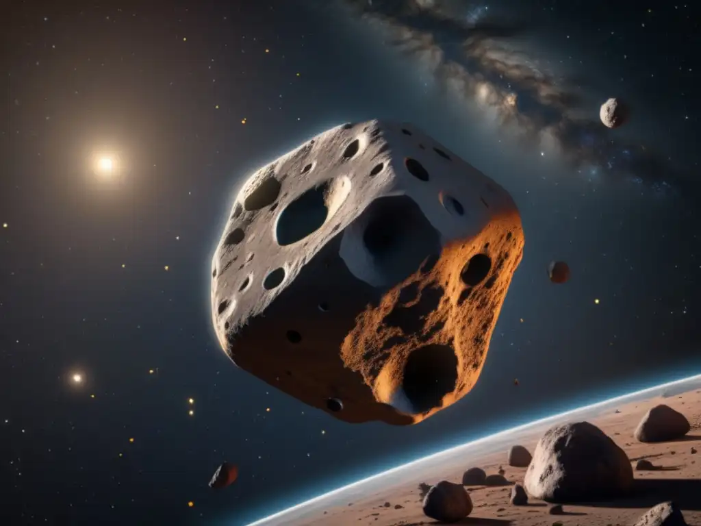 Dangerous Apophis Asteroid Headed Toward Earth: A Photorealistic Rendering A thunderous asteroid streaks across the dark expanse, illuminated by the distant light of distant stars