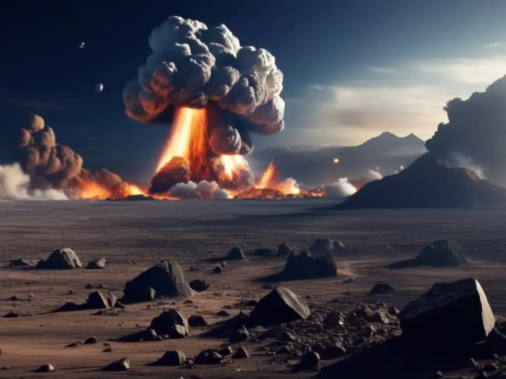An ominous image of a massive asteroid cloud approaching Earth, creating a sense of impending doom