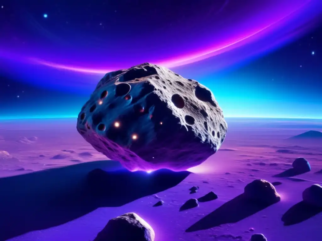A stunning image of an asteroid with intricate details of its surface texture and structure against a deep space backdrop