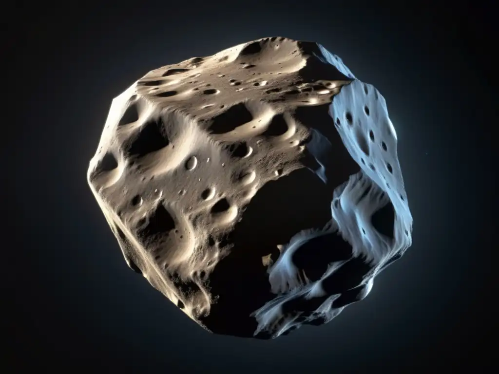 Explore the enigmatic beauty of Asteroid Ascanius, a mesmerizing, colossal form drifting against the expansive, inky canvas of space