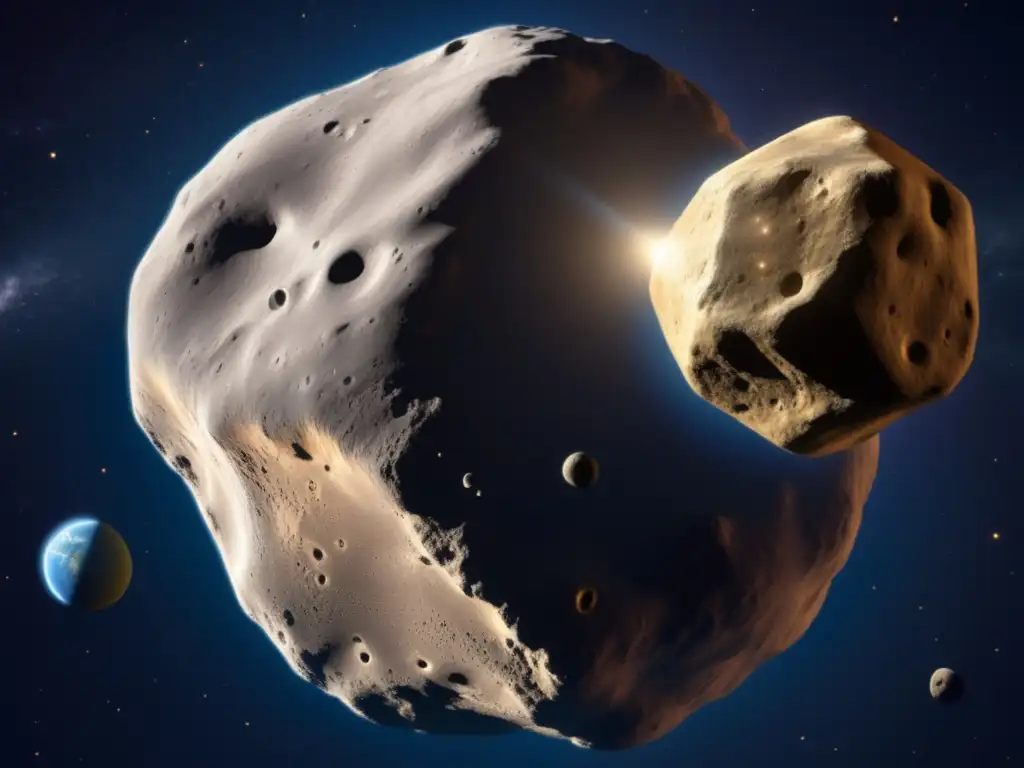 Celestial Encounter: Toutatis, Earth's Closest Asteroid Marvel at the breathtaking sight of Toutatis, a massive asteroid, hurtling past Earth in this photorealistic depiction
