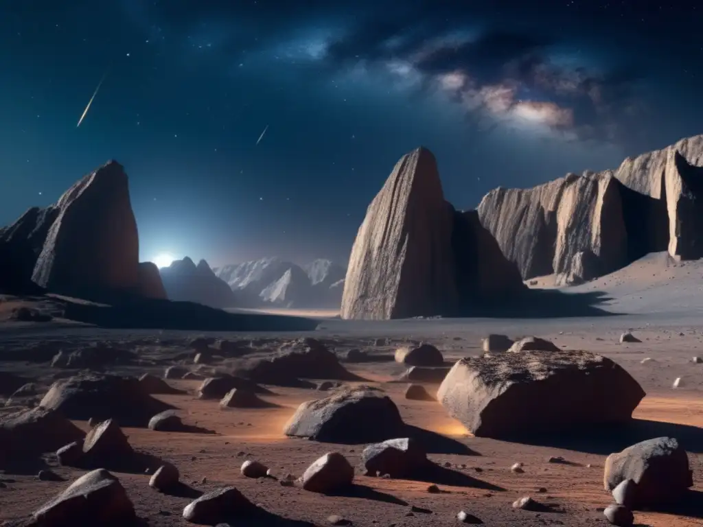 An awe-inspiring photorealistic image of asteroid 1999 RQ36, revealing its jagged surface and deep crevices