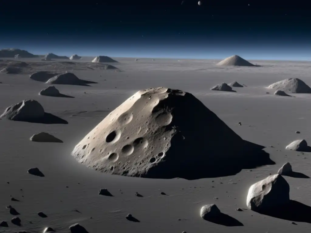 A highly detailed photorealistic image of Asteroid 2002 AA29 captures its geological features and surrounding space environment