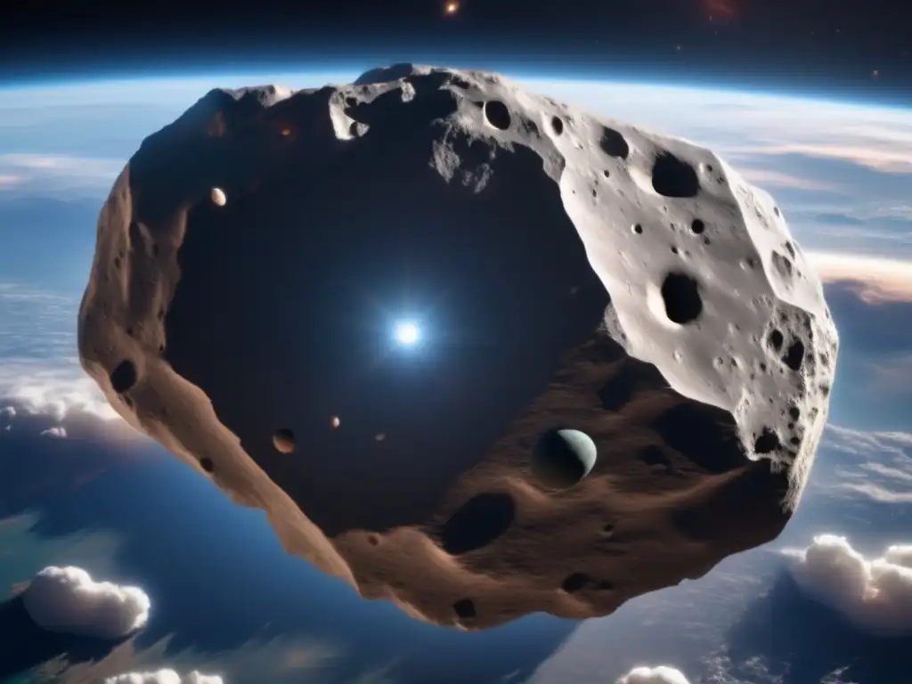 Close-Up of 2020 CD3 Asteroid in High Detail A 2020 CD3 asteroid in close proximity to Earth, revealing its jagged surface and irregular shape with high detail
