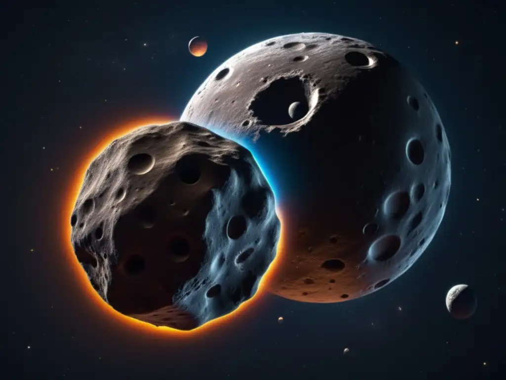 Captivating photo of Asteroid 3122 Florence, with its jagged surface and moons in 3D motion, portraying the mysterious beauty of the cosmos