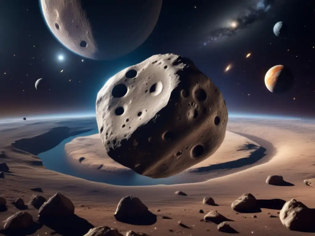 Discover the awe-inspiring beauty of Asteroid Anchises in this photorealistic depiction from above