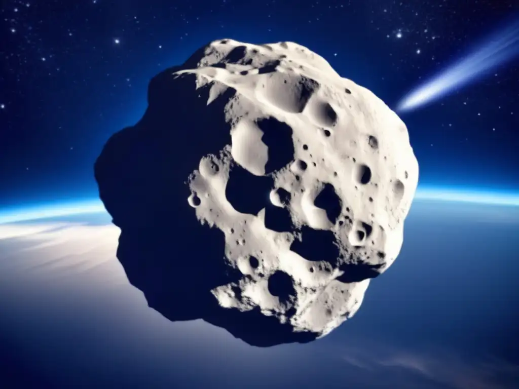Dash: - An intense and deadly atmosphere, an asteroid heading towards Earth is captured in this closeup perspective image