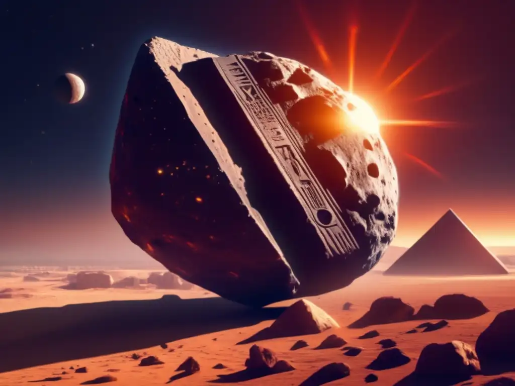 A stunning orb of rock in the vast cosmos, bathed in sunlight's golden rays